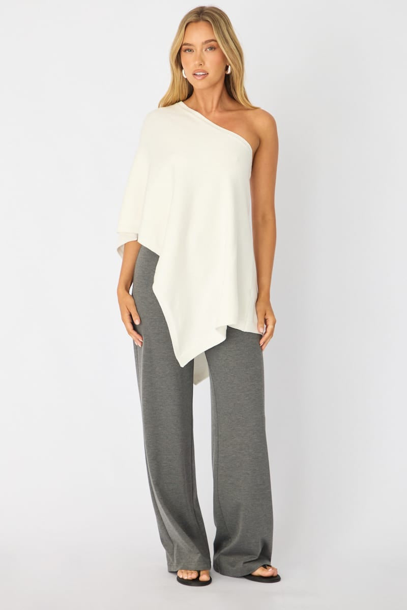White Knit Poncho Top Light Weight