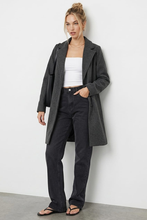 Grey Coat Long Sleeve
