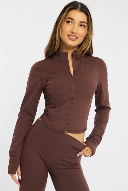 Brown Active Jacket Long Sleeve