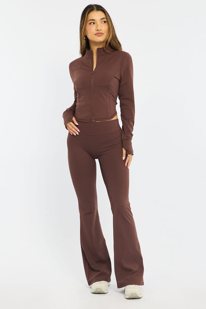 Brown Active Jacket Long Sleeve