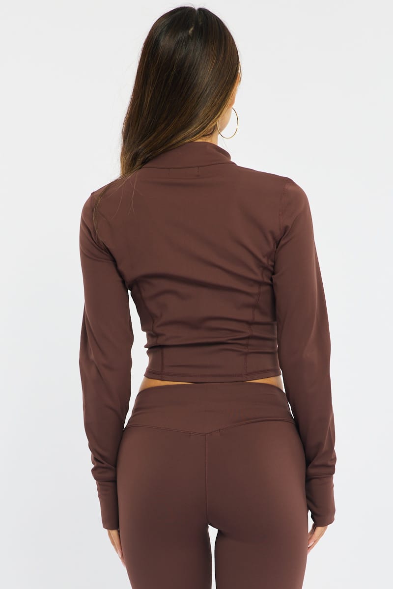 Brown Active Jacket Long Sleeve