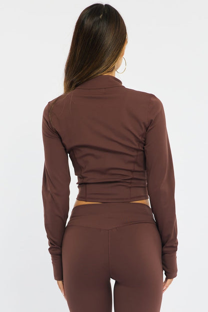 Brown Active Jacket Long Sleeve