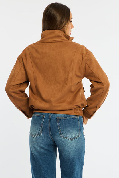 Brown Bomber Jacket Suede